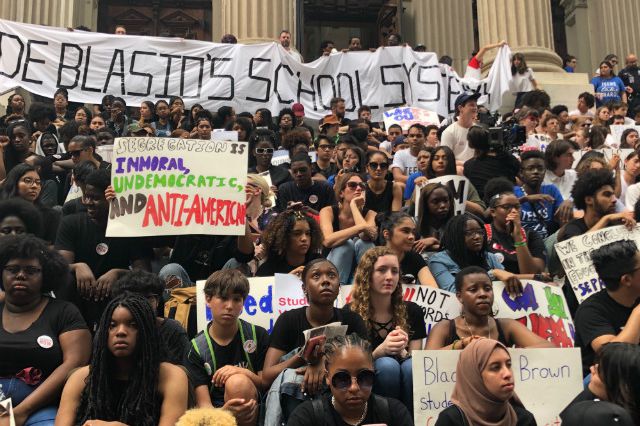 Students protested Mayor de Blasio's inaction on integrating NYC schools last week